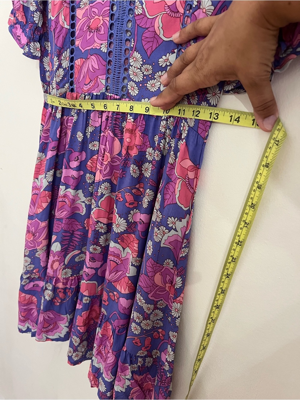 Rusttydustty Womens M Purple Pink Retro Floral Tiered Babydoll Boho Dress NWT - Picture 10 of 12